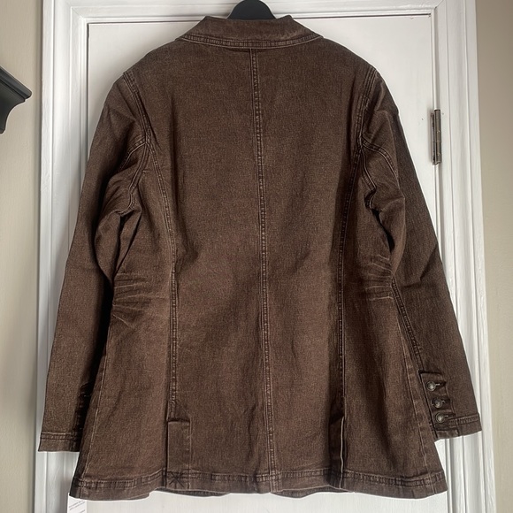 NWT DG2 Brown Stretch Denim Blazer 1X - Picture 7 of 7